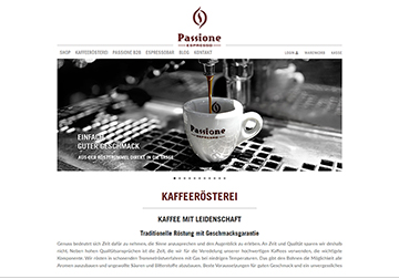 Passione Espresso - Realisierung des Online Shops